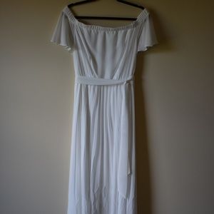 Bisou Bisou White off-the-shoulder maxi dress